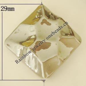 Uv polishing Acrylic Beads, Diamond 29mm Hole:2.5mm, Sold by Bag  