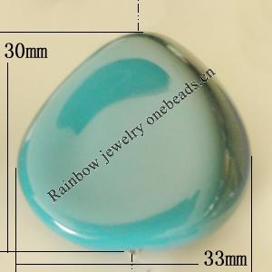 Uv polishing Acrylic Beads, 30x33mm Hole:3.5mm, Sold by Bag  