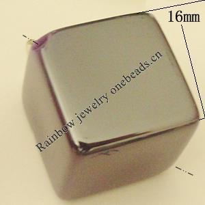 Uv polishing Acrylic Beads, Cube 16mm Hole:2mm, Sold by Bag  