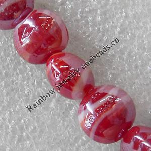 Lampwork Beads, Flat Round 12mm Hole:About 1.5mm, Sold by PC