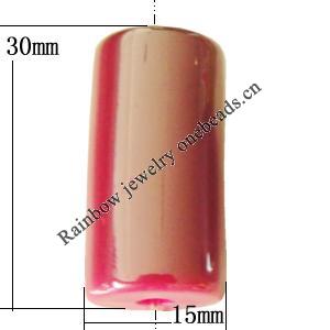 Uv polishing Acrylic Beads, Column 30x15mm Hole:5mm, Sold by Bag  