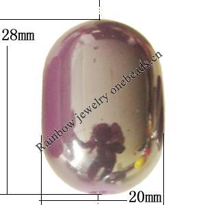 Uv polishing Acrylic Beads, Oval 28x20mm Hole:5mm, Sold by Bag  