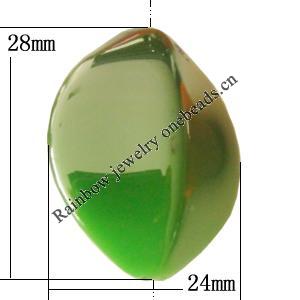 Uv polishing Acrylic Beads, 28x24mm Hole:2mm, Sold by Bag  