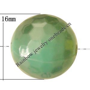 Uv polishing Acrylic Beads, Faceted Round 16mm Hole:2mm, Sold by Bag  
