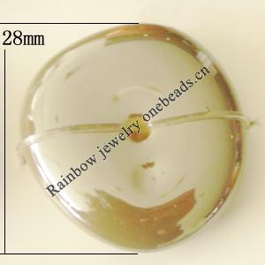Uv polishing Acrylic Beads, Coin 28mm Hole:2mm, Sold by Bag  