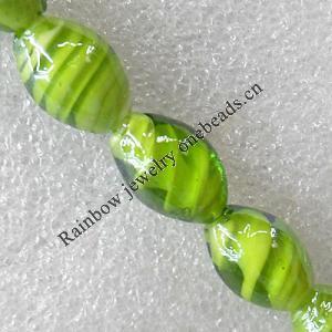 Lampwork Beads, Oval 12x16mm Hole:About 1.5mm, Sold by PC