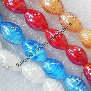 Lampwork Beads, Mix Color Oval 12x16mm Hole:About 1.5mm, Sold by Group