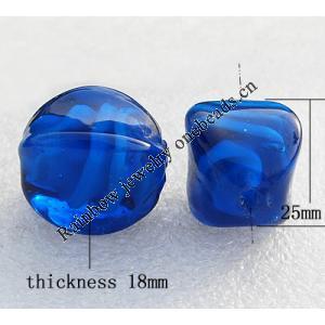 Lampwork Beads, Faceted Oval 18x25mm Hole:About 1.5mm, Sold by PC