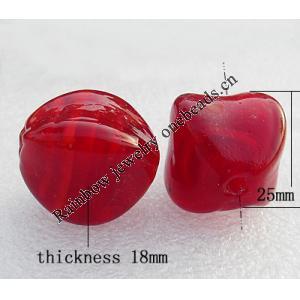 Lampwork Beads, Faceted Oval 18x25mm Hole:About 1.5mm, Sold by PC