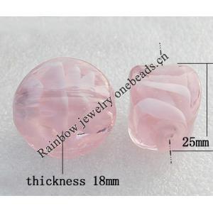 Lampwork Beads, Faceted Oval 18x25mm Hole:About 1.5mm, Sold by PC