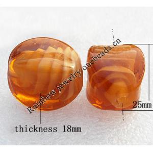 Lampwork Beads, Faceted Oval 18x25mm Hole:About 1.5mm, Sold by PC