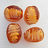 Lampwork Beads, Faceted Oval 18x25mm Hole:About 1.5mm, Sold by PC