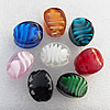 Lampwork Beads, Mix Color Faceted Oval 18x25mm Hole:About 1.5mm, Sold by Group