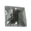 Taiwan Acrylic Cabochons with 2 Holes, Faceted Square 6x6mm, Hole:About 0.5mm, Sold by Bag 
