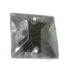Taiwan Acrylic Cabochons with 2 Holes, Faceted Square 8x8mm, Hole:About 0.5mm, Sold by Bag 
