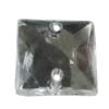 Taiwan Acrylic Cabochons with 2 Holes, Faceted Square 8x8mm, Hole:About 0.5mm, Sold by Bag 