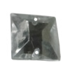 Taiwan Acrylic Cabochons with 2 Holes, Faceted Square 10x10mm, Hole:About 1mm, Sold by Bag 