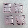 Silver Foil Lampwork Beads, Square 12mm Hole:About 1.5mm, Sold by PC