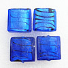 Silver Foil Lampwork Beads, Square 12mm Hole:About 1.5mm, Sold by PC