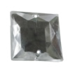 Taiwan Acrylic Cabochons with 2 Holes, Faceted Square 14x14mm, Hole:About 1mm, Sold by Bag 