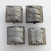 Silver Foil Lampwork Beads, Square 12mm Hole:About 1.5mm, Sold by PC