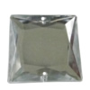 Taiwan Acrylic Cabochons with 2 Holes, Faceted Square 30x30mm, Hole:About 1mm, Sold by Bag 