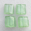 Silver Foil Lampwork Beads, Square 12mm Hole:About 1.5mm, Sold by PC