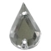Taiwan Acrylic Cabochons with 2 Holes, Faceted Teardrop 6x10mm, Hole:About 0.5mm, Sold by Bag 