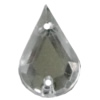 Taiwan Acrylic Cabochons with 2 Holes, Faceted Teardrop 8x13mm, Hole:About 0.5mm, Sold by Bag 