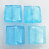 Silver Foil Lampwork Beads, Square 12mm Hole:About 1.5mm, Sold by PC