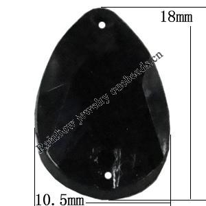 Taiwan Acrylic Cabochons with 2 Holes, Faceted Teardrop 10.5x18mm, Hole:About 1mm, Sold by Bag 