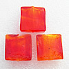 Silver Foil Lampwork Beads, Square 12mm Hole:About 1.5mm, Sold by PC