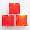 Silver Foil Lampwork Beads, Square 20mm Hole:About 1.5mm, Sold by PC