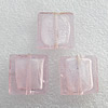 Silver Foil Lampwork Beads, Square 12mm Hole:About 1.5mm, Sold by PC