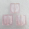 Silver Foil Lampwork Beads, Square 15mm Hole:About 1.5mm, Sold by PC