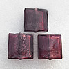 Silver Foil Lampwork Beads, Square 12mm Hole:About 1.5mm, Sold by PC