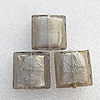 Silver Foil Lampwork Beads, Square 12mm Hole:About 1.5mm, Sold by PC