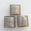 Silver Foil Lampwork Beads, Square 15mm Hole:About 1.5mm, Sold by PC