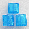 Silver Foil Lampwork Beads, Square 12mm Hole:About 1.5mm, Sold by PC