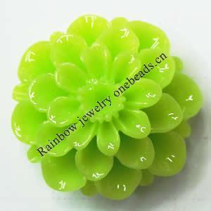 Resin Cabochons, No Hole Headwear & Costume Accessory, Flower, 20mm in diameter, Sold by PC