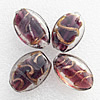 Gold Sand Lampwork Beads, Flat Oval 17x24x10mm Hole:About 1.5mm, Sold by PC