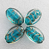 Gold Sand Lampwork Beads, Flat Oval 17x24x10mm Hole:About 1.5mm, Sold by PC