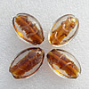 Gold Sand Lampwork Beads, Flat Oval 17x24x10mm Hole:About 1.5mm, Sold by PC