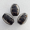 Gold Sand Lampwork Beads, Flat Oval 17x24x10mm Hole:About 1.5mm, Sold by PC