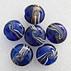 Gold Sand Lampwork Beads, Flat Round 20x10mm Hole:About 1.5mm, Sold by PC