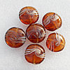 Gold Sand Lampwork Beads, Flat Round 20x10mm Hole:About 1.5mm, Sold by PC