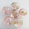 Gold Sand Lampwork Beads, Flat Round 20x10mm Hole:About 1.5mm, Sold by PC