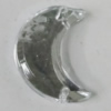 Taiwan Acrylic Cabochons with 2 Holes, Moon 16mm, Hole:About 1mm, Sold by Bag 