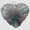 Iron Thread Component Handmade Lead-free, Heart 44x46mm, Sold by Bag