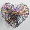 Iron Thread Component Handmade Lead-free, Heart 48x55mm, Sold by Bag